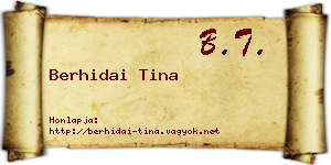 Berhidai Tina névjegykártya